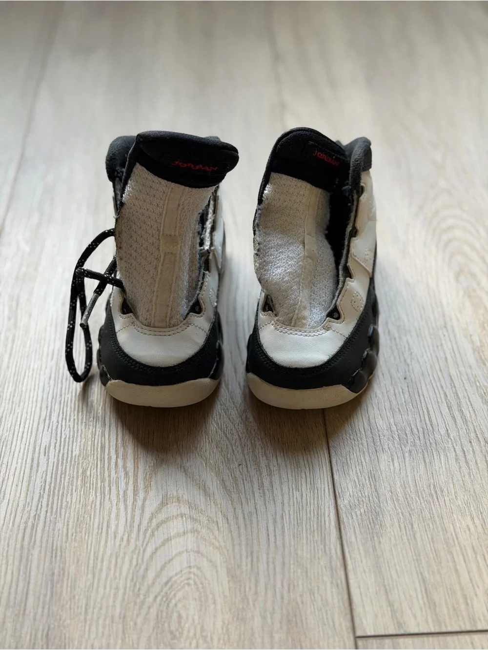Jordan Kids Black White and Red Basketball Sneakers